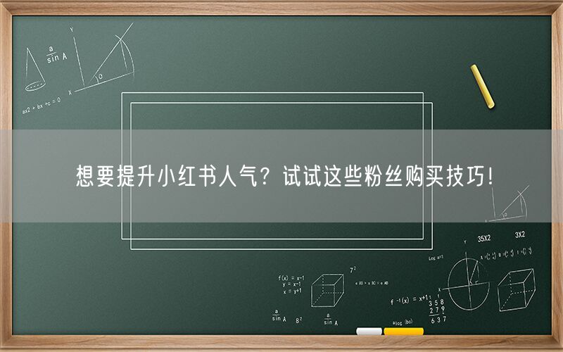 想要提升小红书人气？试试这些粉丝购买技巧！